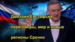 Дмитрий Евстафьев переговоры, мир и новые регионы Срочно