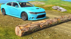 Мультик_ Машина врезалась в упавшее дерево — BeamNG.drive