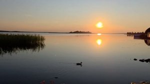 Закат на озере Логмозеро. Последний день июля.