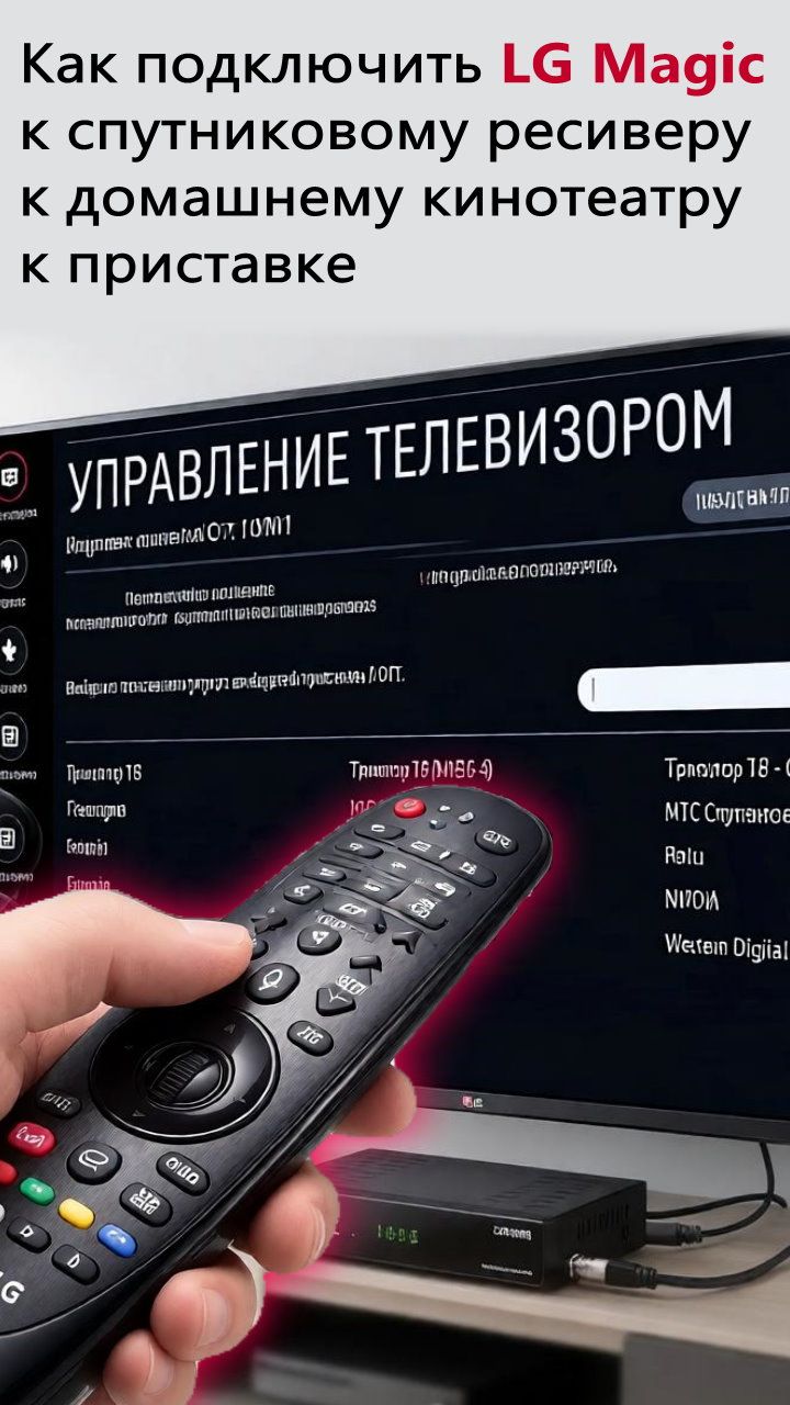 Как подключить пульт LG Magic к ресиверу