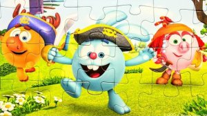 Смешарики играют в Пиратов - собираем пазлы для детей