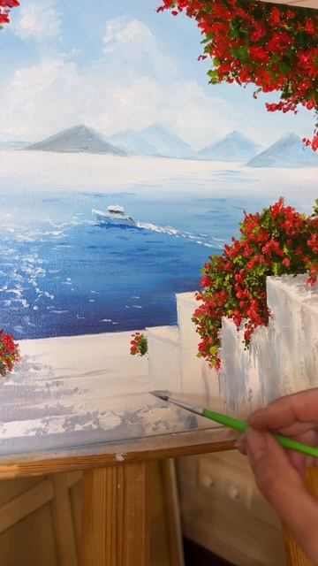 Греческий пейзаж маслом 🎨