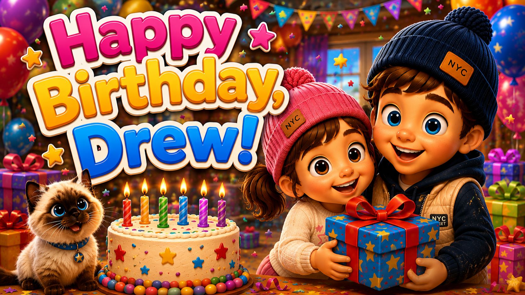 🎉 Viksi & Drew | Happy Birthday, Drew! 🎂 | Kids Birthday Song
