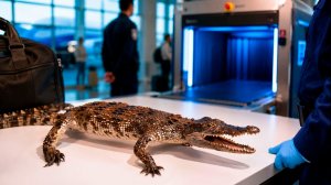 Чучело крокодила нашли таможенники у пассажира из Вьетнама в аэропорту Новосибирска