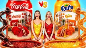 Строим Удивительный Кукольный Домик Кока-Кола vs Фанта | Креативные Лайфхаки Для Декора