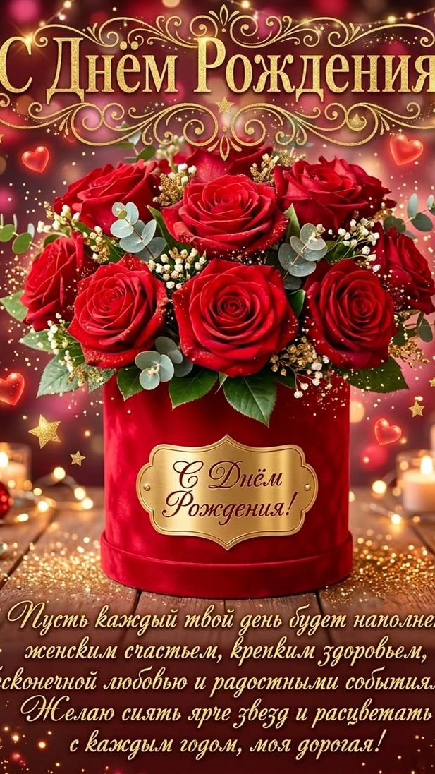 Поздравление с днем рождения женщине — тёплые слова и красивая музыка 💐