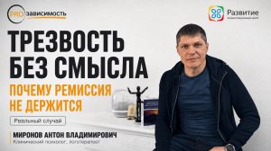 Трезвость без смысла. Почему ремиссия не держится. Миронов Антон. Лечение алкоголизма