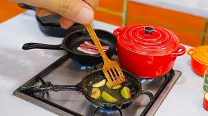 Мини-панкейки: готовим настоящую еду на игрушечной кухне ASMR