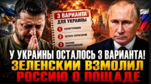 У УКРАИНЫ ОСТАЛОСЬ 3 ВАРИАНТА! ЗЕЛЕНСКИЙ ВЗМОЛИЛ РОССИЮ О ПОЩАДЕ