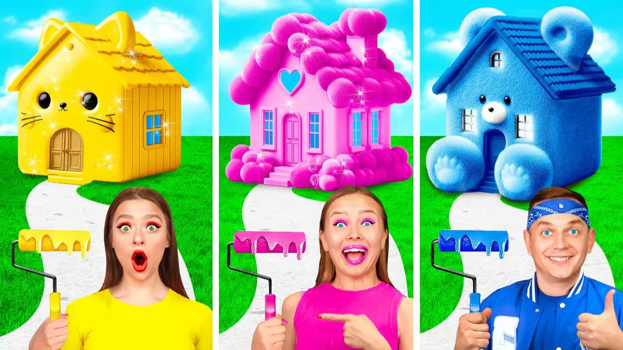 Домики Одного Цвета Челлендж | Смешные Челленджи от GoFun Challenge