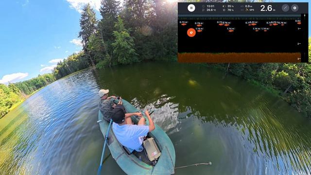 Тестим Deeper Chirp+ с лодки , что скрывает пруд на реке 