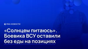 «Солнцем питаюсь». Боевика ВСУ оставили без еды на позициях