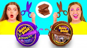 Челлендж. Шоколадная Еда vs Настоящая еда # Потрясающие Кухонные Лайфхаки