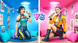 K-pop Преображение Комнаты! Розовый против Голубого Челлендж!