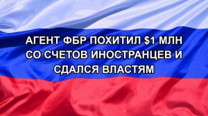 |Н. РФ| Агент ФБР похитил $1 млн со счетов иностранцев и сдался властям