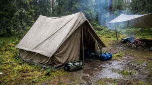 УДИВИТЕЛЬНЫЙ КЕМПИНГ ПОД ОЧЕНЬ СИЛЬНЫМ ДОЖДЕМ, РАССЛАБЛЯЮЩИЙ КЕМПИНГ ПОД ДОЖДЕМ, ЗВУКИ ДОЖДЯ