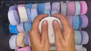 ASMR crush chalk ⚪️🔵🟣🟠