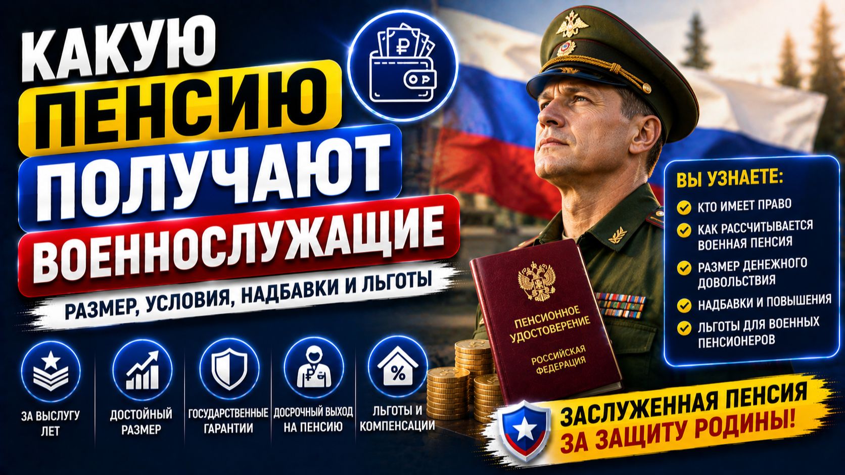 Какую пенсию получают военнослужащие