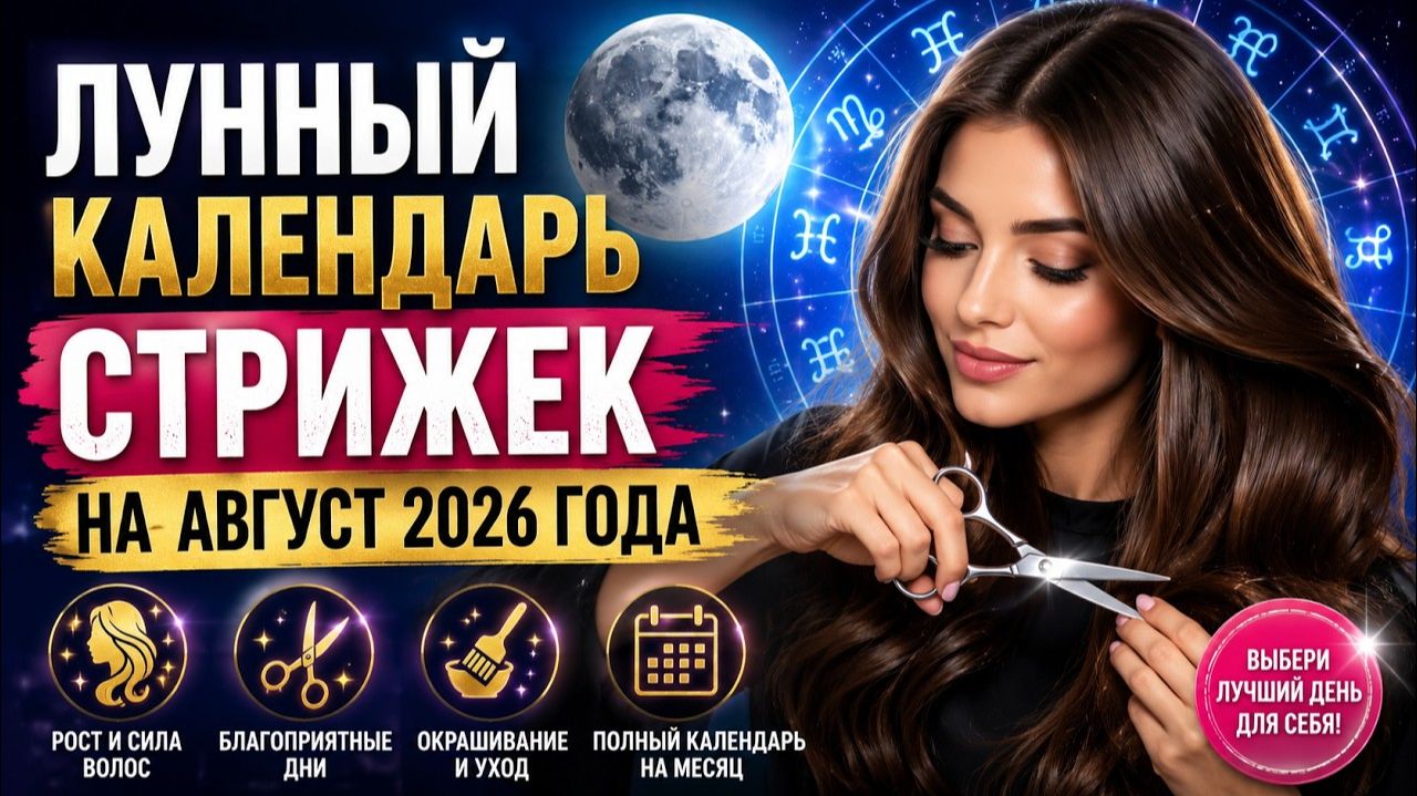 Лунный Календарь Стрижек на АВГУСТ 2026 года