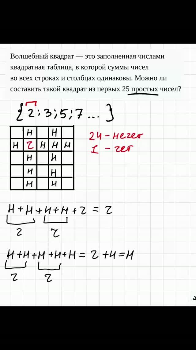 Волшебный квадрат | Делимость чисел #математика #алгебра #теориячисел #егэ #11класс