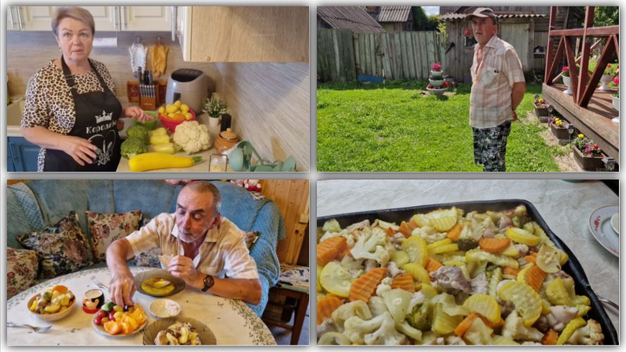 У МЕНЯ ЕЩЁ КУРИЦА С ОВОЩАМИ В ДУХОВКЕ,А ЛЁШИК КЛЕИТ СЕТКИ НА ОКНАХ.ЧТО ОБЕДАЕМ.