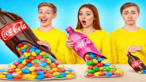 Еда из жвачки против еды из шоколада! 🍬🍫 Челлендж по кулинарии