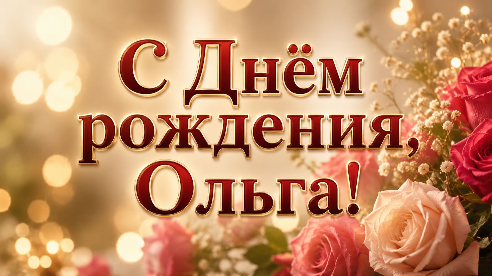 С Днём рождения Ольга!(Лепестки Роз).