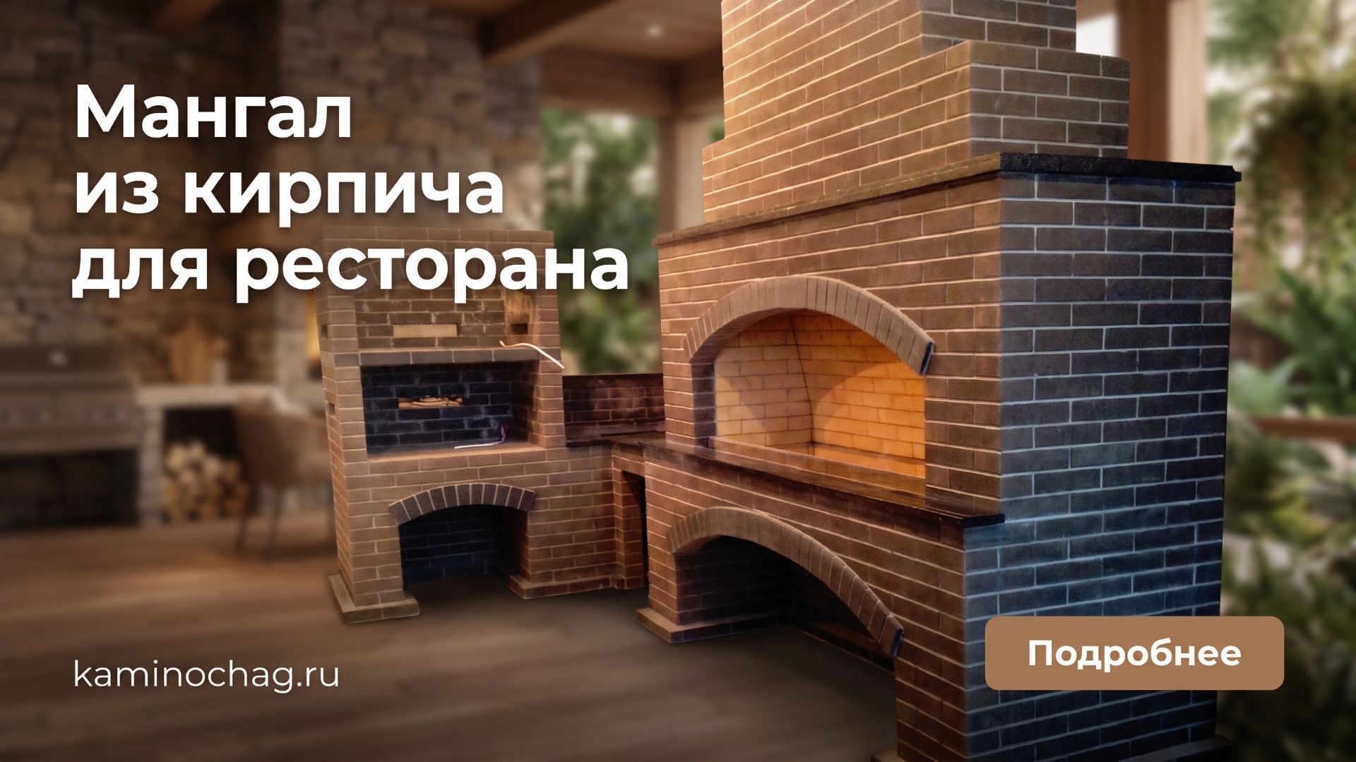 Мангал из кирпича для ресторана