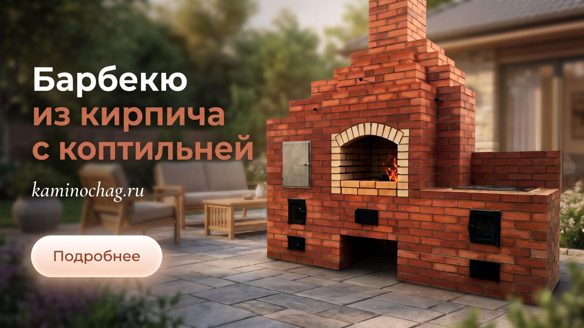 Строительство барбекю из кирпича с коптильней