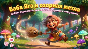 👵🧹✨ Баба Яга и озорная метла — добрая аудиосказка для малышей о дружбе и послушании 🐾💖