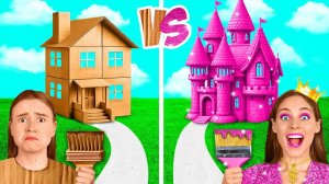 Домики Одного Цвета Бедная vs Богатая vs Ультра Богатая | Сумасшедший Челлендж GoFun Challenge
