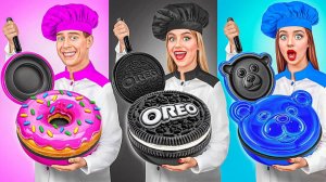 Розовая VS Черная VS Синяя Еда Кулинарный Челлендж # Смешные Моменты от Multi DO Challenge