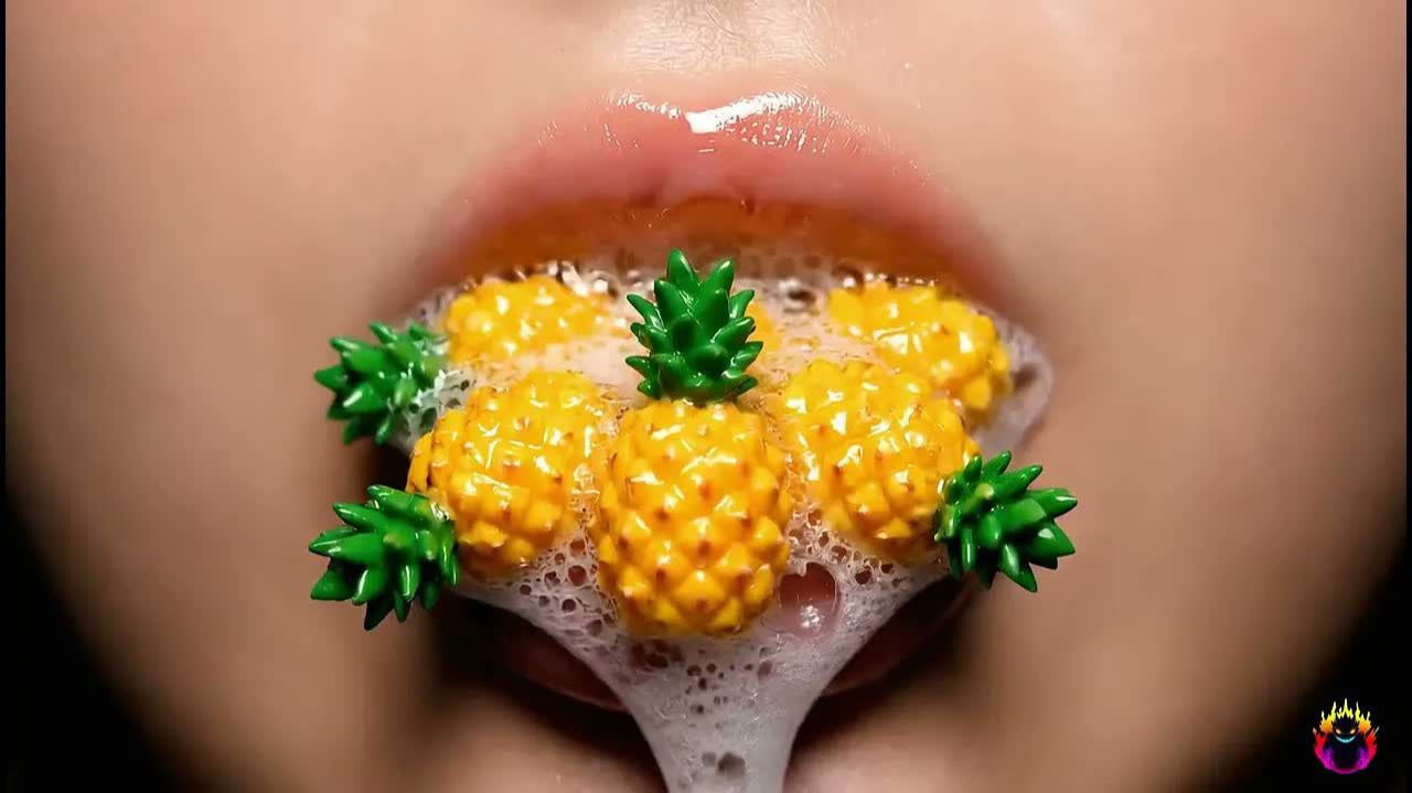 Фруктовые аэрозольные баллончики Mukbang AI ASMR (странно удовлетворительно)