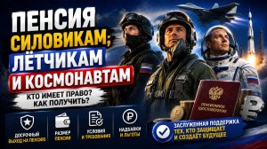 Пенсия силовикам, лётчикам и космонавтам