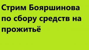 Стрим Бояршинова по сбору средств на прожитьё (продолжение)
