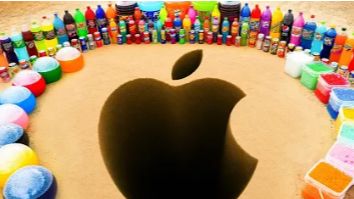 Гигантский логотип Apple: строим из Orbeez и взрываем напитками с Mentos! 💥