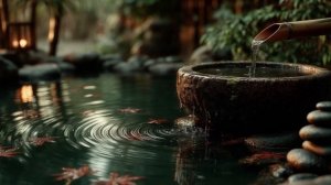 Японский сад 🌿 Дзен-фонтан, звуки воды и расслабляющая музыка | Более 4 часов