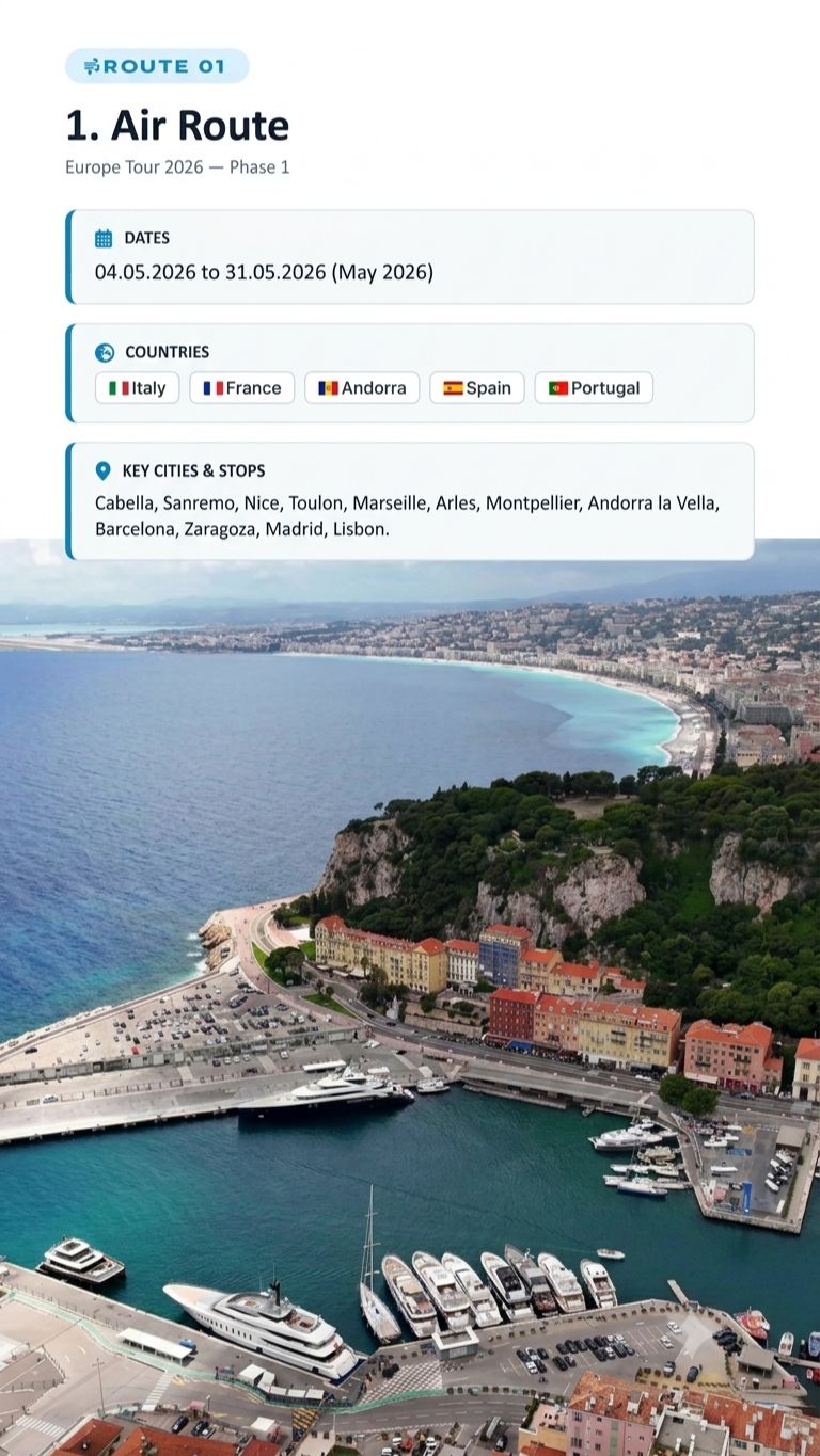 1 Air Route Sahaja Yoga Europe Tour 2026