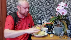 Мукбанг. Кукуруза  арбуз и лепешка.