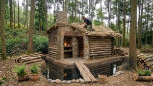 In 10 Days, He Finished the CHEAPEST HOUSE in the Forest Using Simple Bushcraft Building Skills