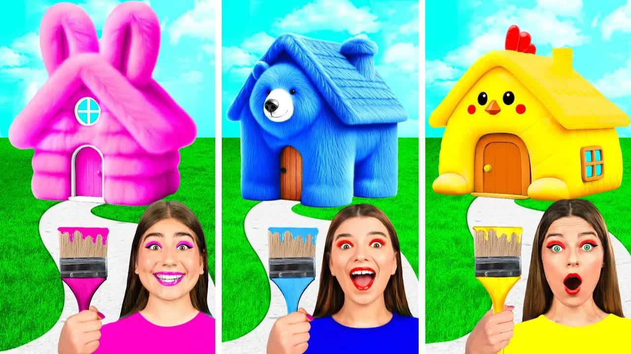 Домики Одного Цвета Челлендж | Смешные Моменты от GoFun Challenge