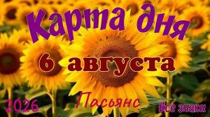 Карта дня🍉6 августа 🐞☘️Пасьянс. Тайм-код в описании 🦢