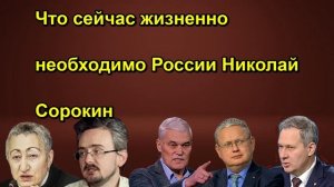 Что сейчас жизненно необходимо России Николай Сорокин