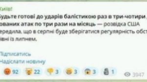 Прогревают.Перевод:
🥄 Будьте готовы к ударам баллистическими ракетами примерно раз в три-четыре дня