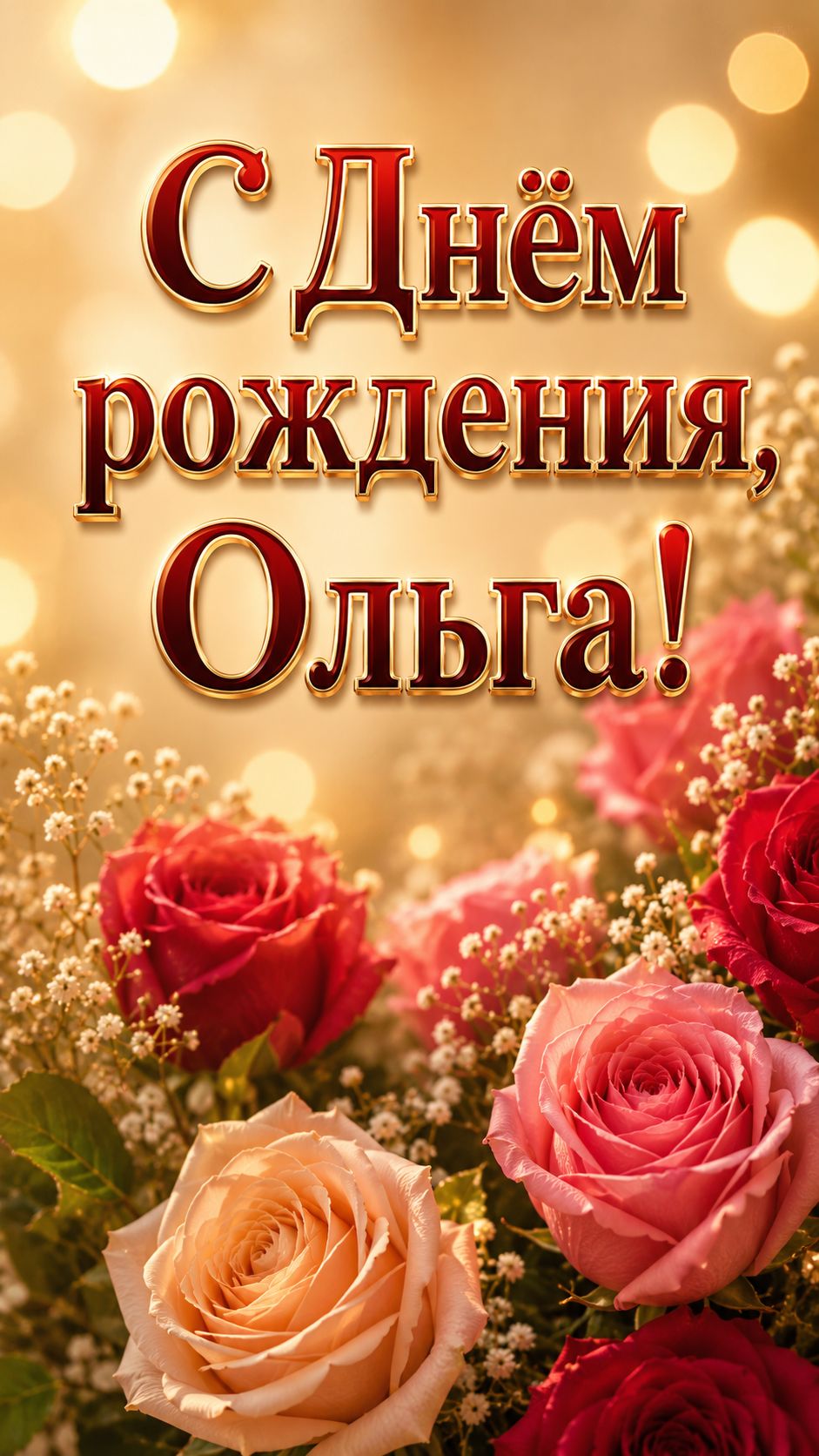 С Днём рождения Ольга!(Лепестки Роз).