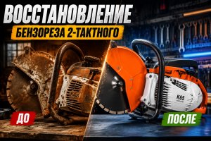 Реставрация двухтактной бензорезной пилы для бетона