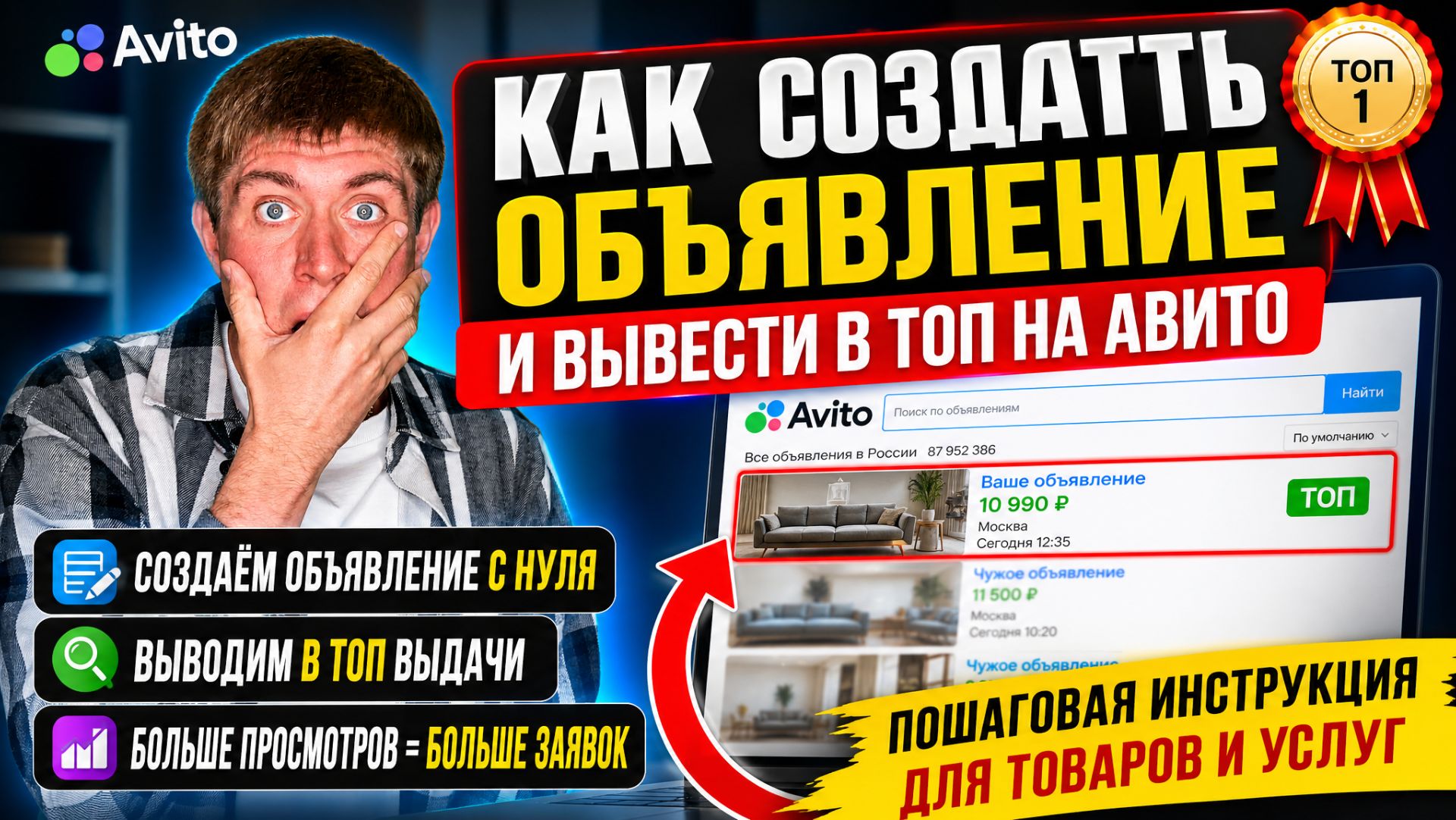 Как вывести объявление в топ выдачи на АВИТО