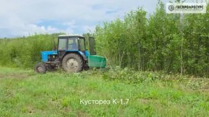 Кусторез К-1.7 - демонстрация работы по расчистке кустарника | Леспромресурс