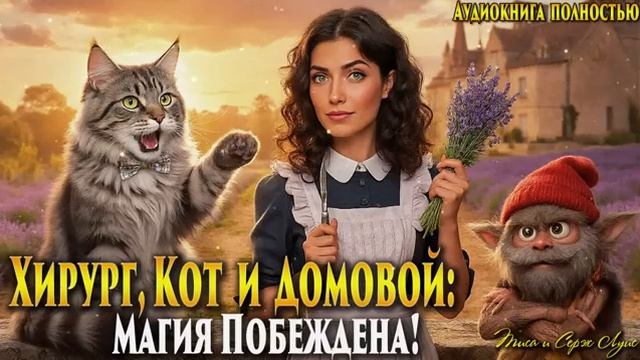 Хирург, Домовой и говорящий Кот Выжить в мире магии! Бытовое Фэнтези. Попаданка. Аудиокнига.