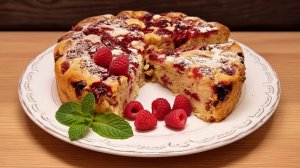 Пирог с малиной Постный